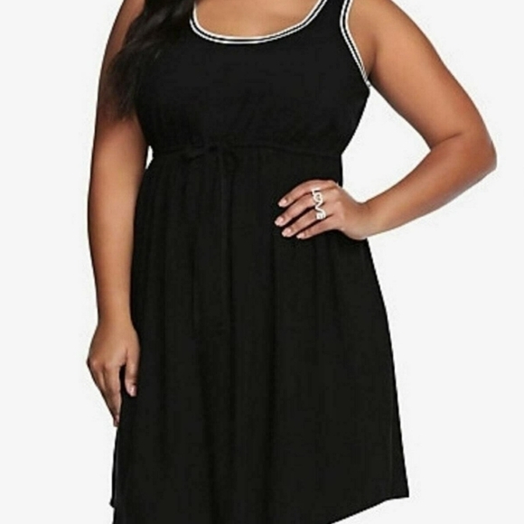 torrid Dresses & Skirts - TORRID Ribbed drawstring tank sleeveless black dress size 2{This is Torrid size}